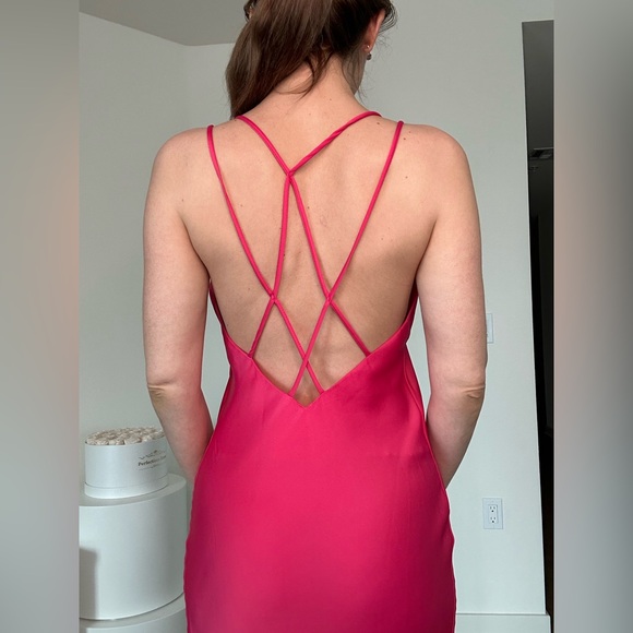 Zara Limited Edition Satin Pink Dress - Picture 3 of 9